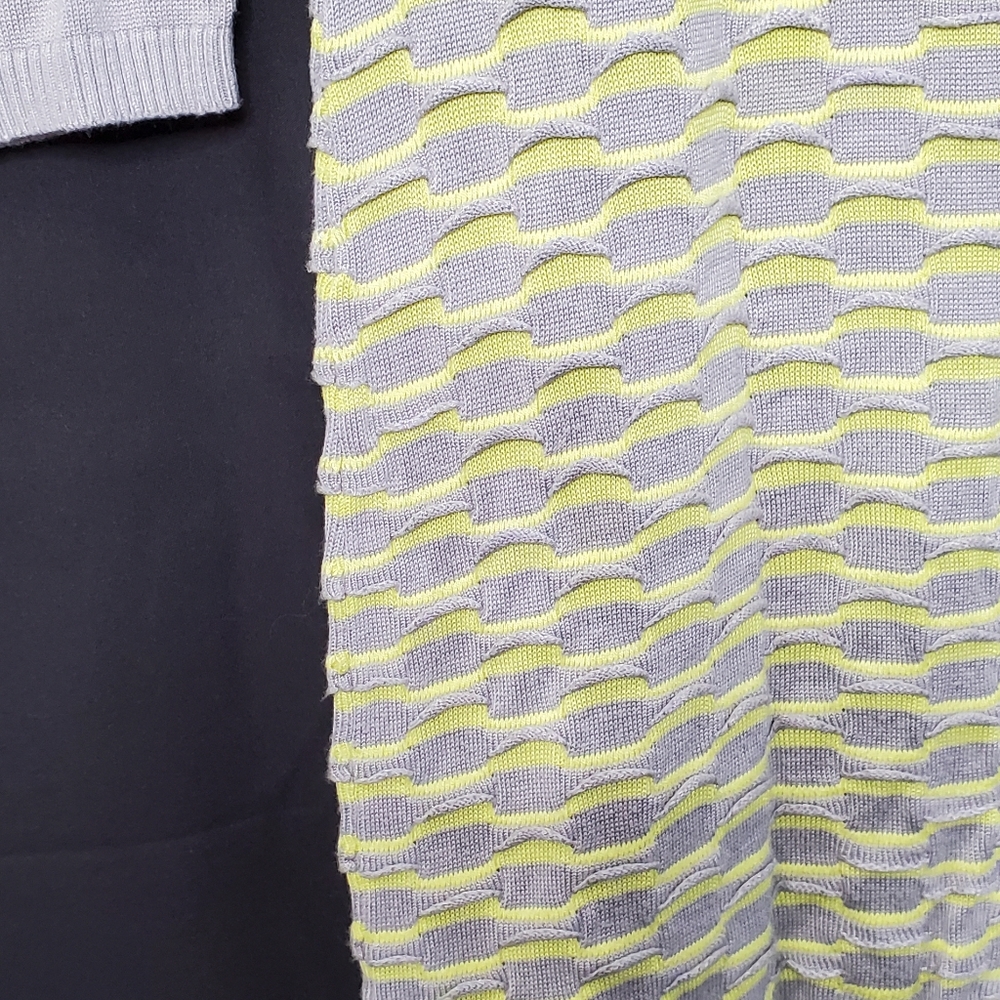 CUT25 BY YIGAL AZROUËL Grey & Yellow Weave Knee-Length Sweater Dress Size Small - Picture 6 of 11